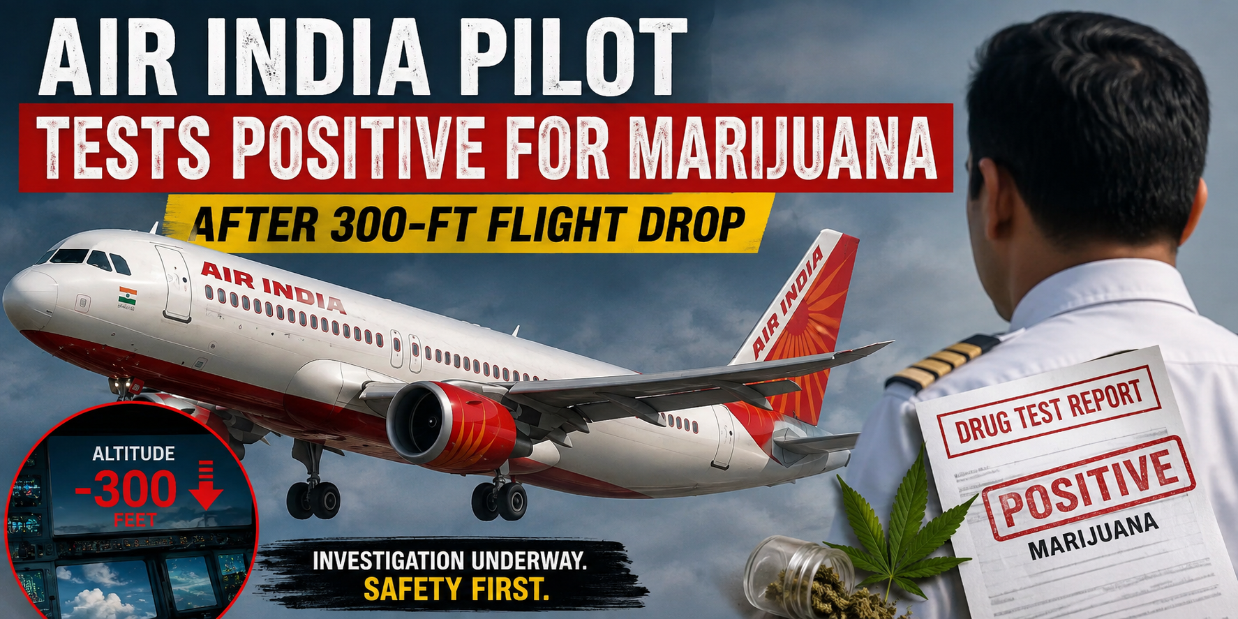 Air India Pilot Tested Positive for Marijuana 😳 | 300-Ft Flight Drop