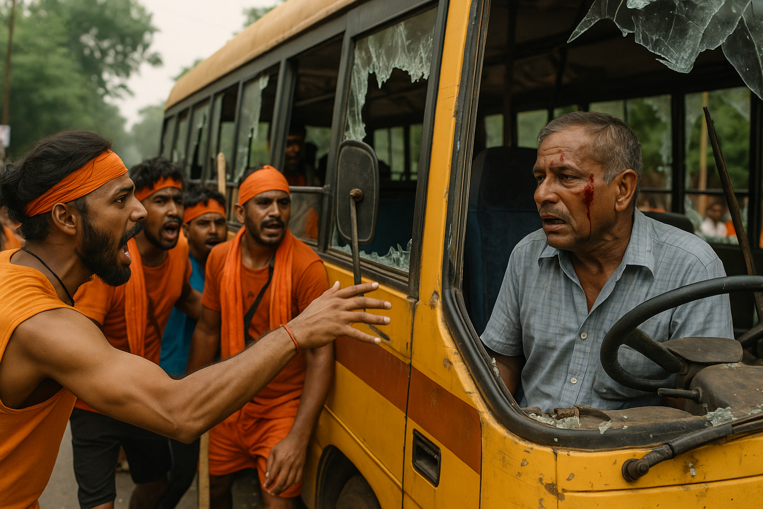 Meerut Kanwariya- School Bus Attack