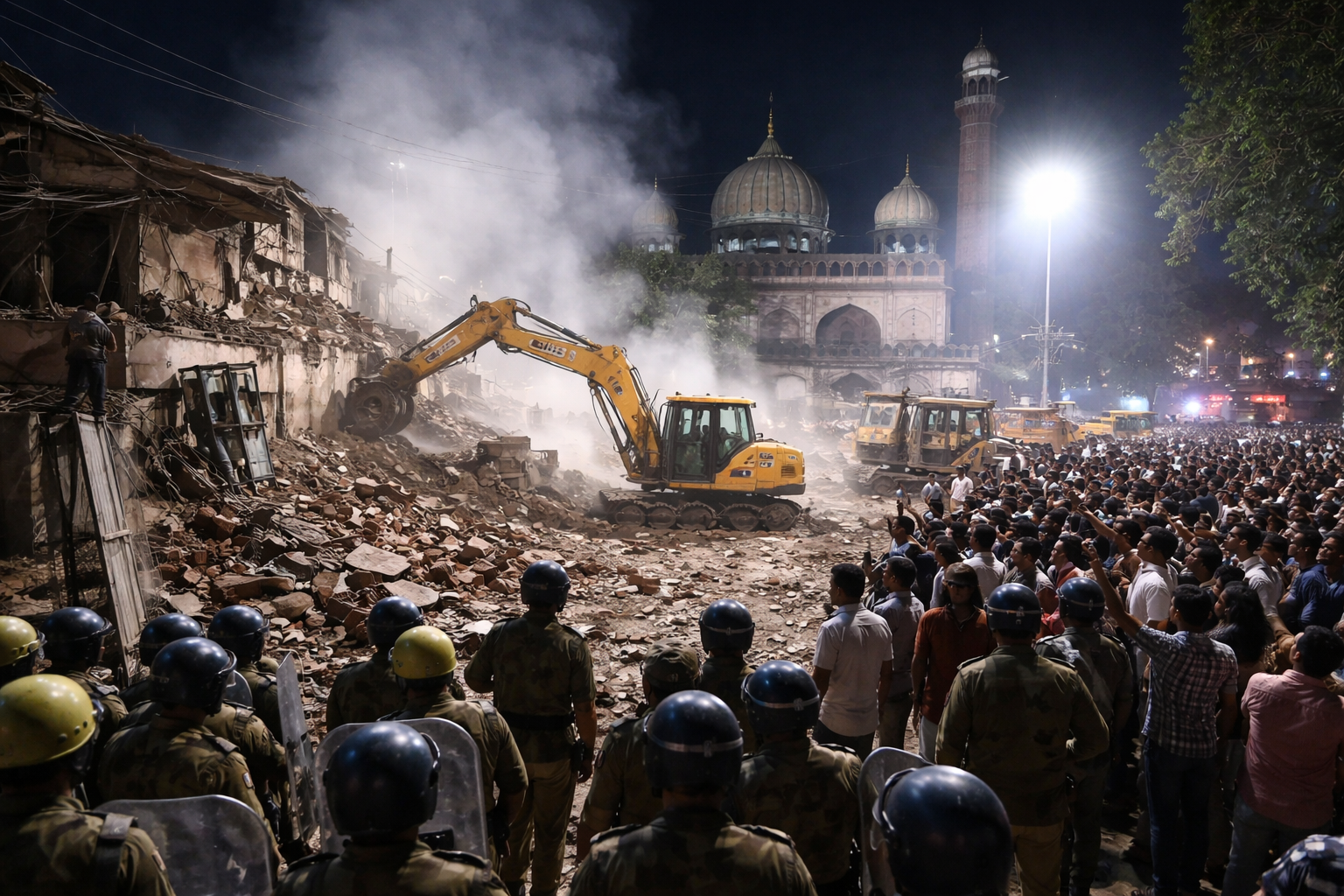 MCD Demolition Turkman Gate Delhi Clash