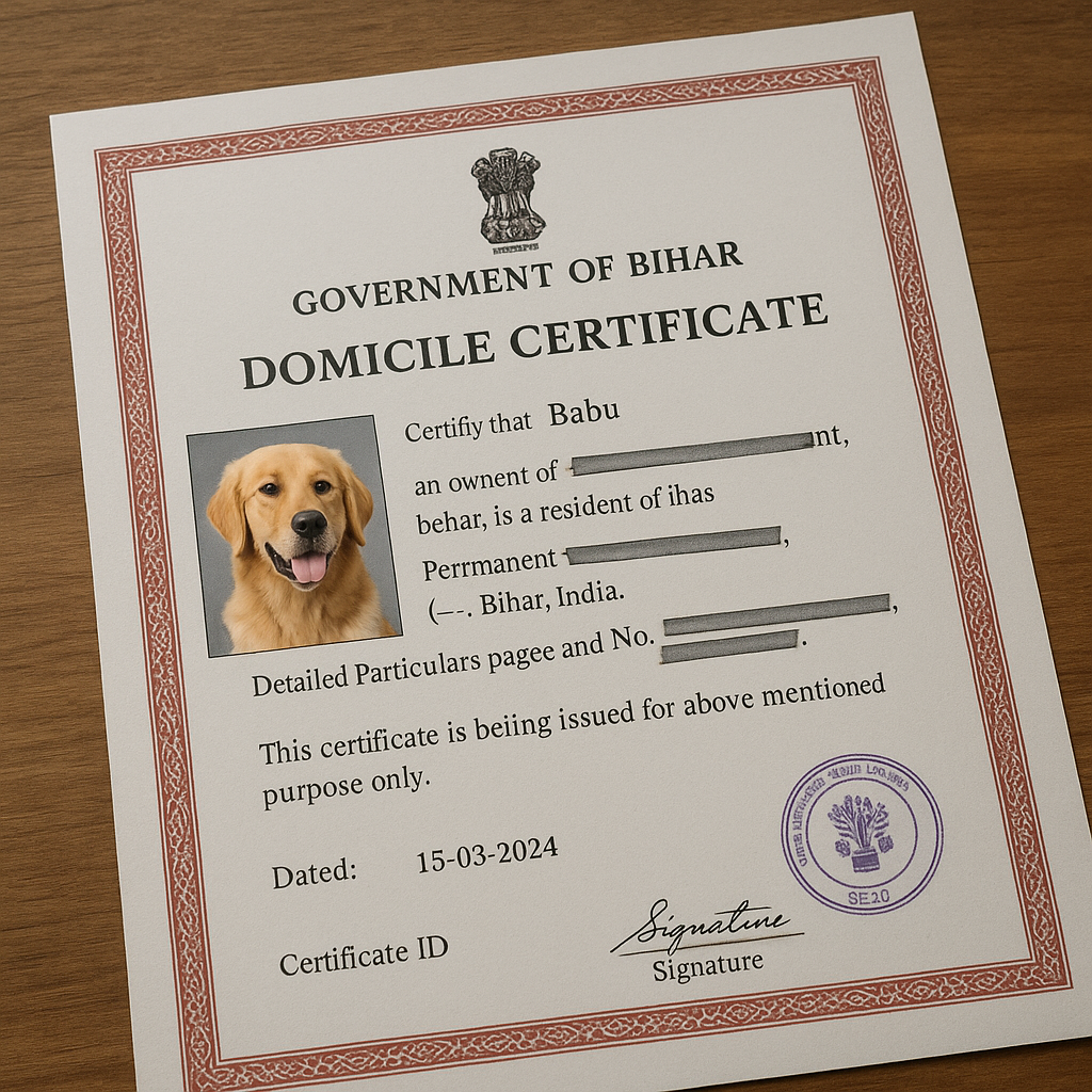 Dog Babu Bihar Domicile Certificate Case