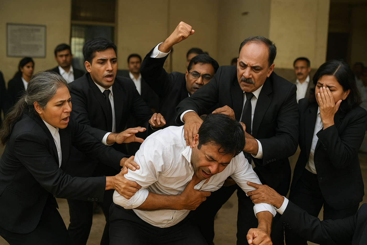 Tis Hazari Court Lawyers Beat Man Video