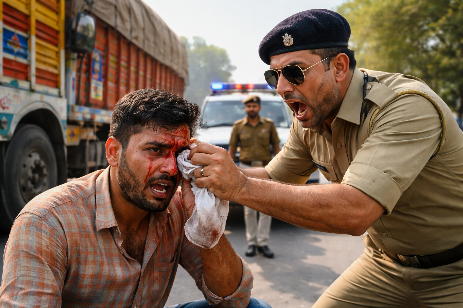 Ratangarh Shock! RTO Officer Beats Truck Driver on NH-11 | Viral Video Rajasthan