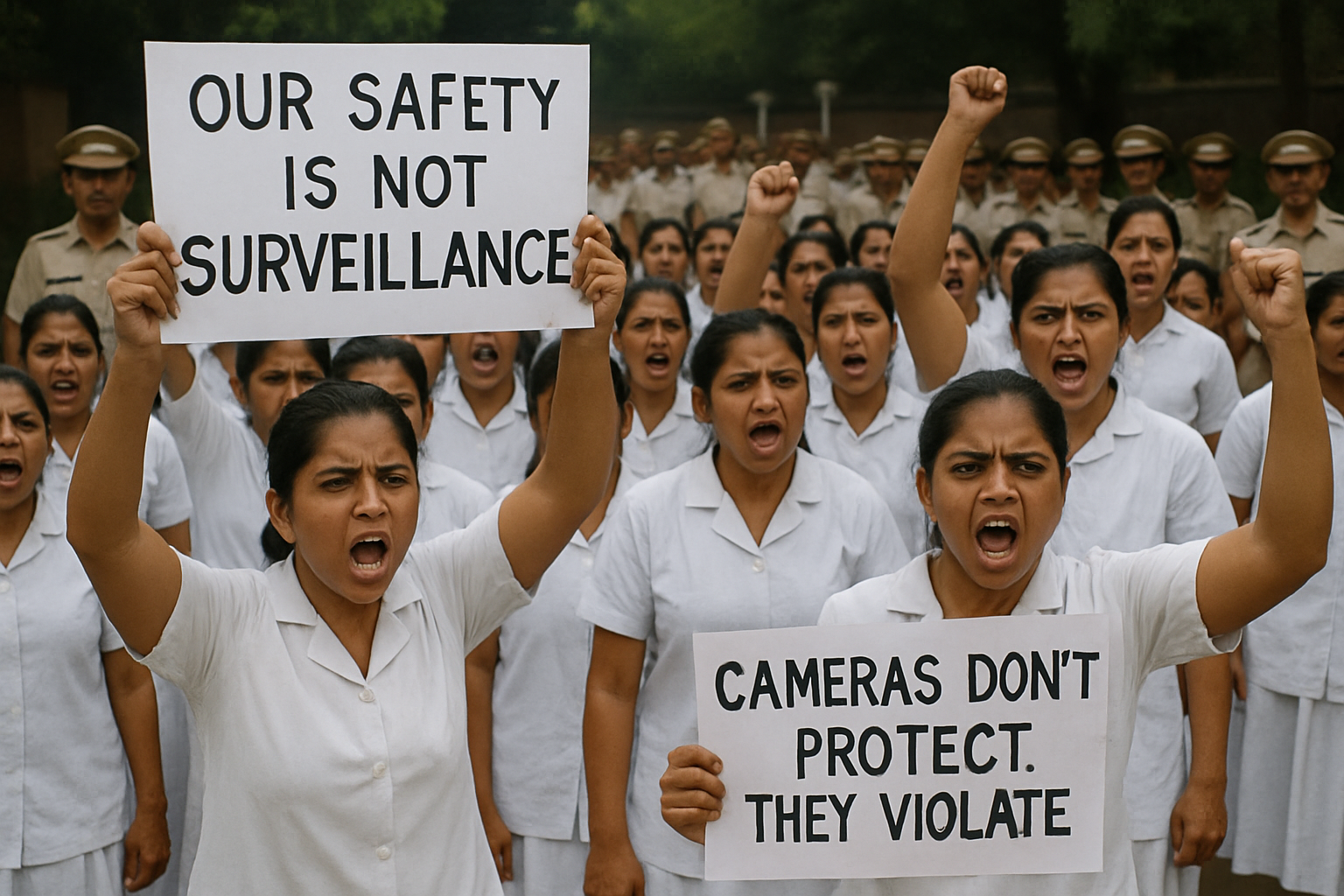 CCTV Toilets Gorakhpur Police Protest