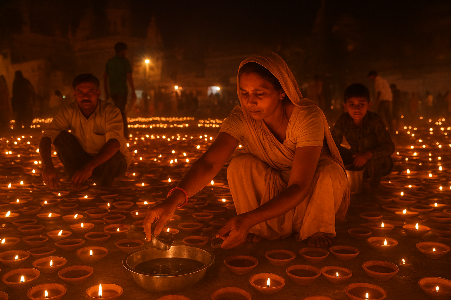 Shocking Scene in Ayodhya! People Collecting Oil From Diyas After Deepotsav