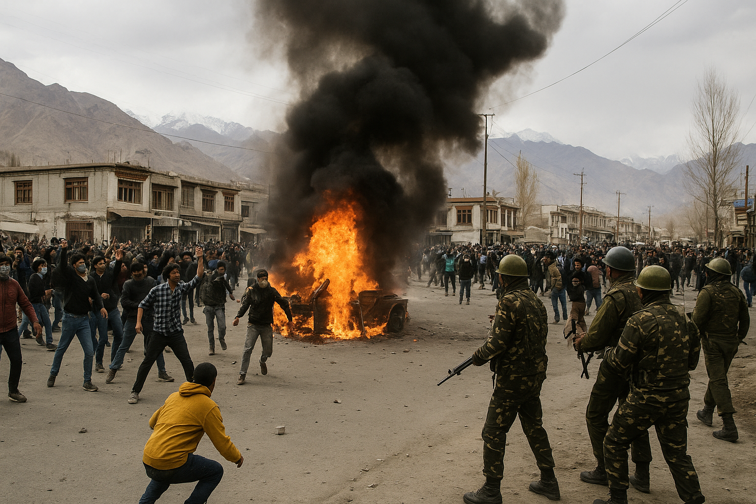 Ladakh Crisis 2025 Protests Curfew Statehood