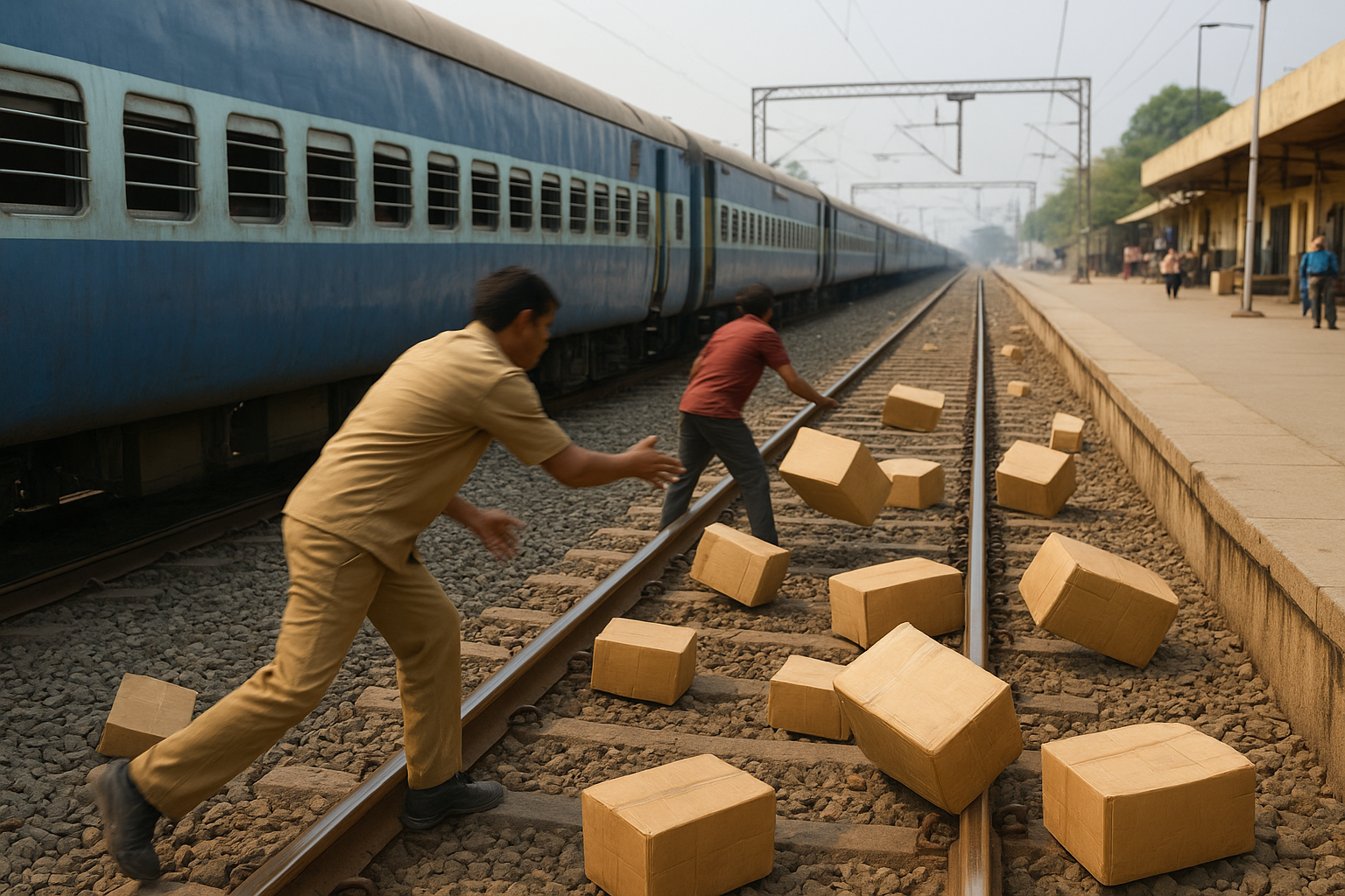 Railway Parcel Mishandling Video Viral Packages Thrown