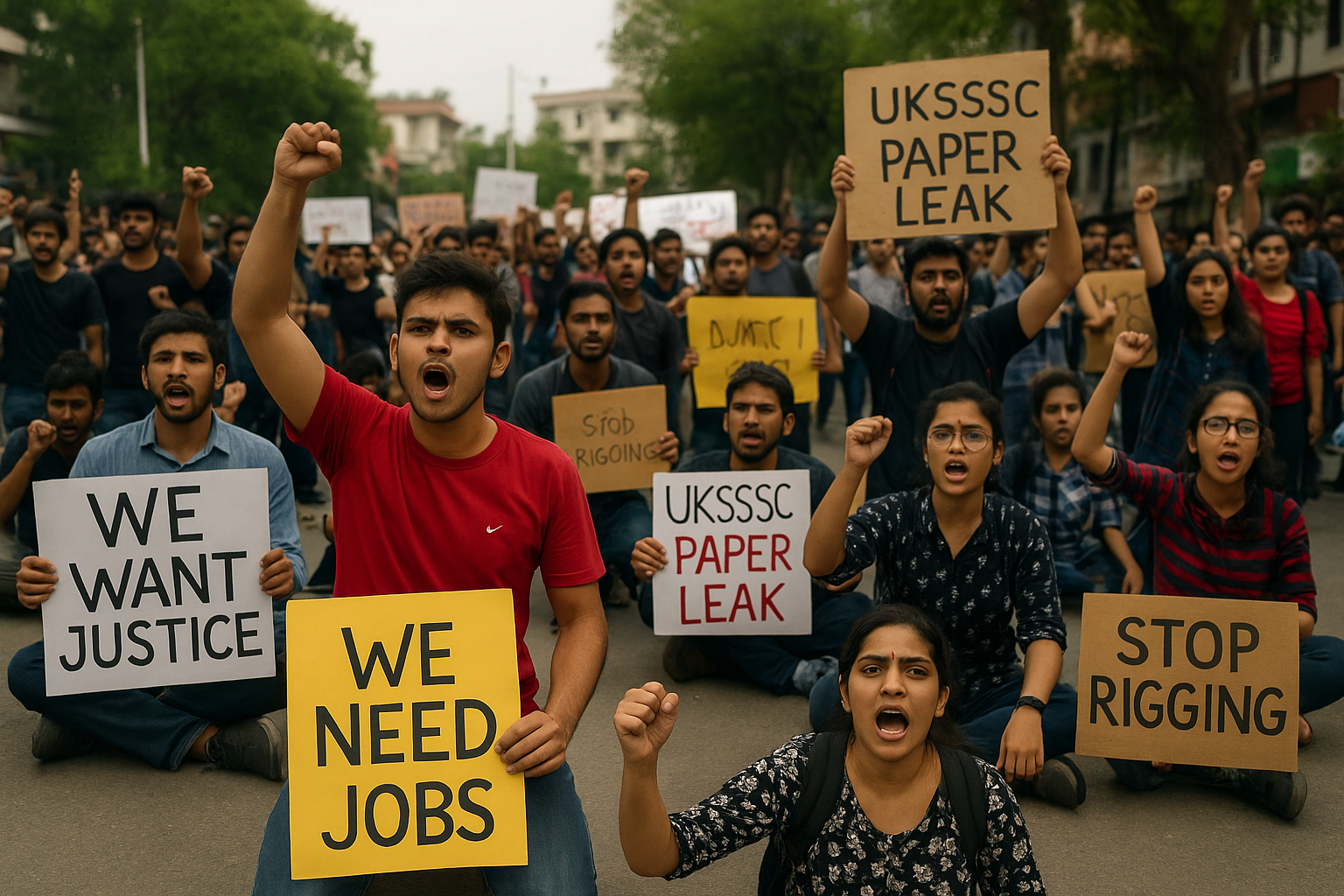 UKSSSC Paper Leak 2025 Uttarakhand Students Protest