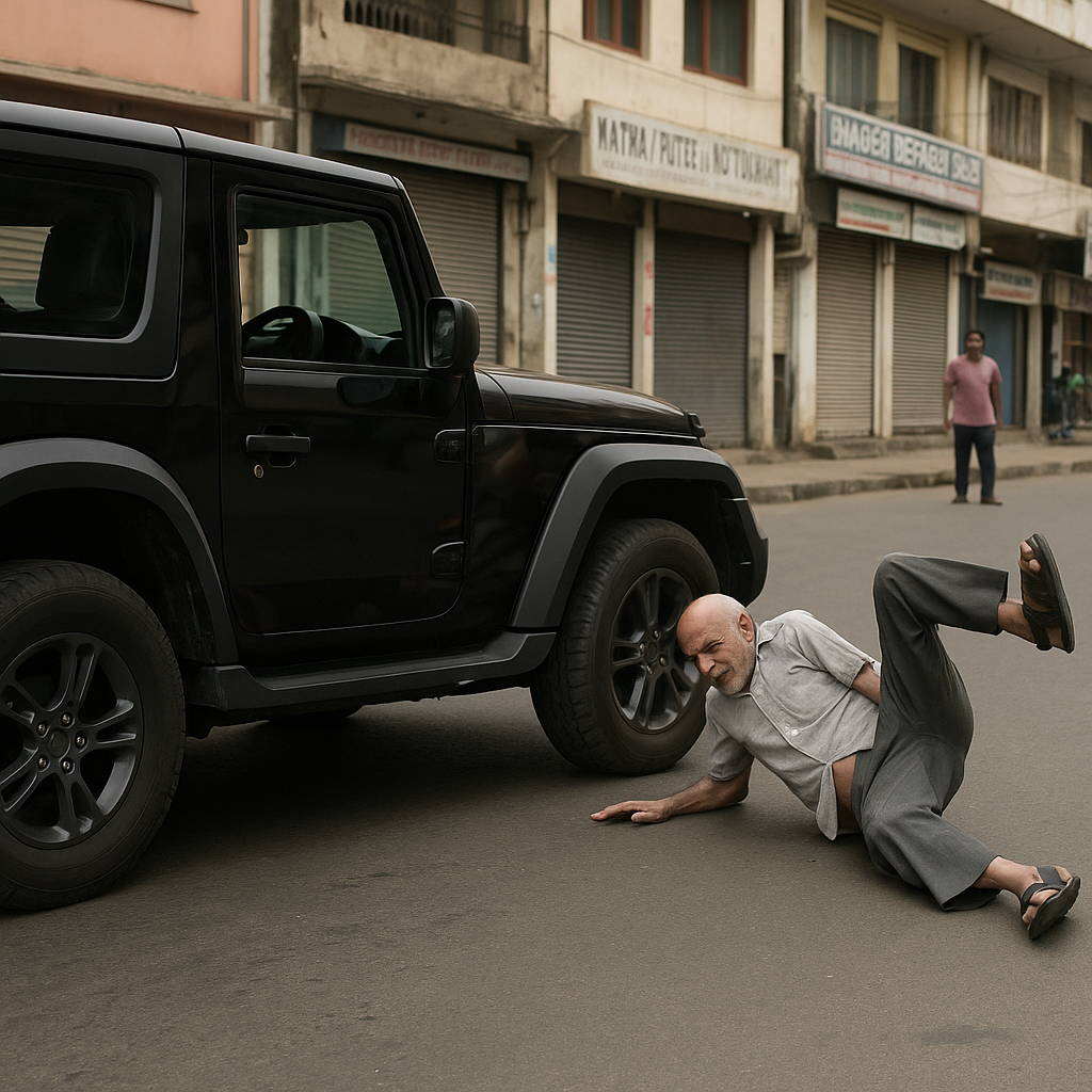 Jammu Road Rage Thar Scooter Hit Twice