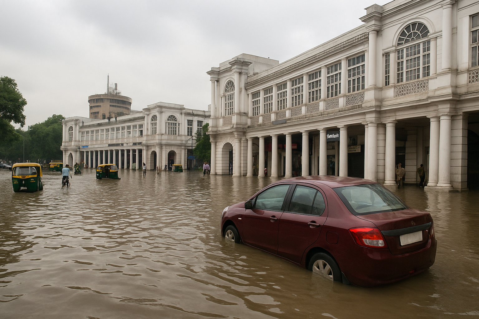 Connaught Place Waterlogging Delhi 2025